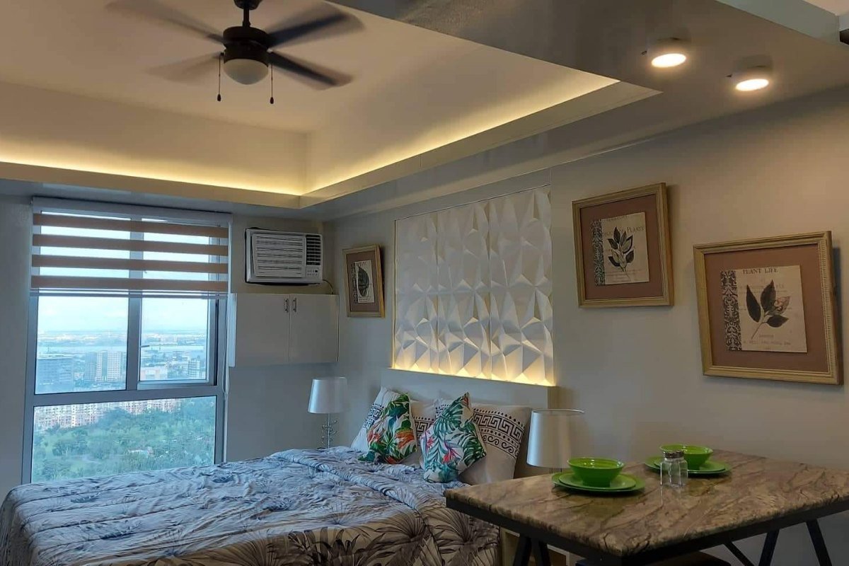 Living area of the studio unit for rent in Cebu City