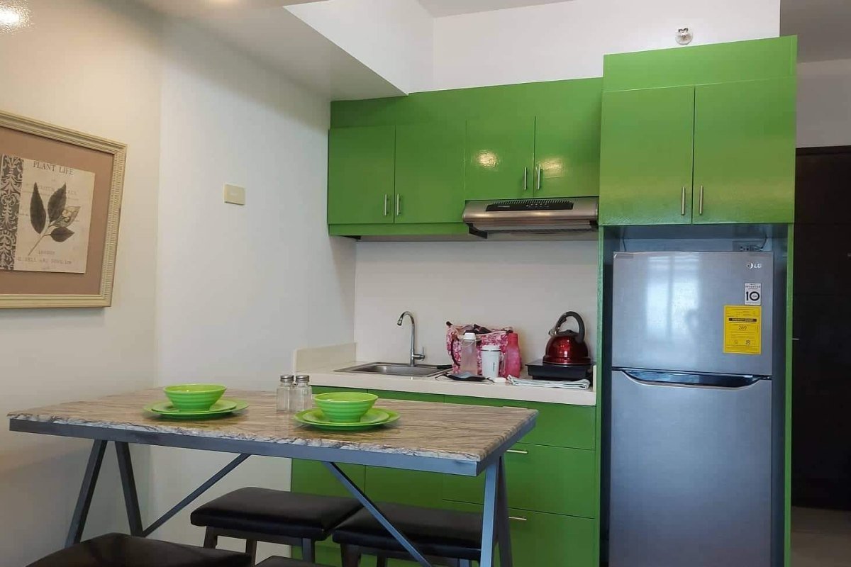 Kitchen of the studio unit for rent in Cebu City